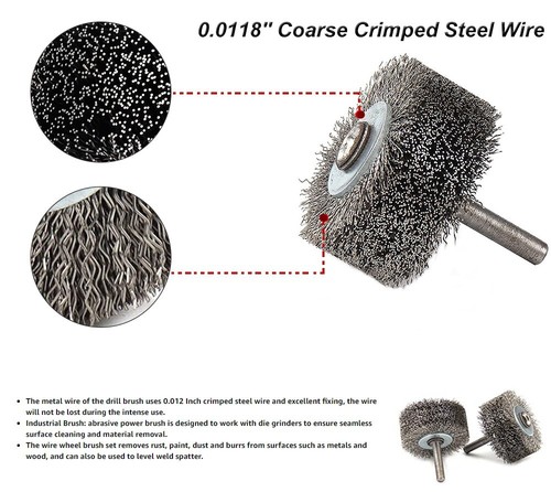 2" Stainless Steel Wire Wheel Brush 1/4" Shank for Die Grinder Drill Rotary Tool - Picture 8 of 8
