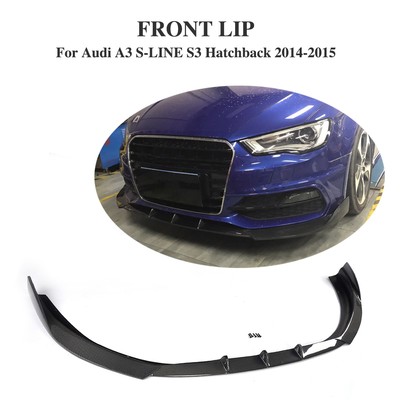 Front Bumper Lip for Audi A3 S-Line 8V 2017-2018 Carbon Fiber Style