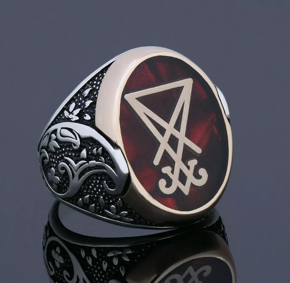 Sigil Of Lucifer Baphomet Signet Ring Devil Seal Of Satan Occult