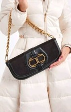 Borsa Pochette Nero Oro ELISABETTA FRANCHI Grande Catene A Spalla