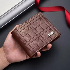 Large Capacity Men's PU Leather Wallet Multi-Card Slot Business Gift Brown