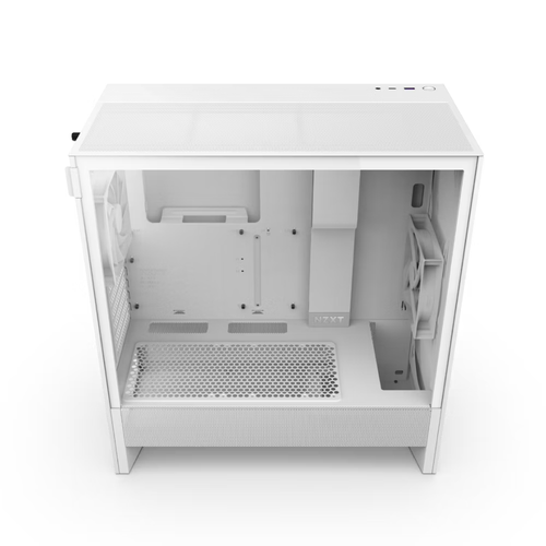 NZXT H5 Flow 2024 Mid Tower Case - White, High Airflow, Liquid Cooling Support - Picture 3 of 9