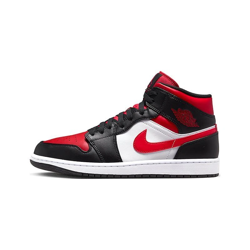 Scarpe uomo donna Nike Air Jordan 1 mid 554724 079 bianco nero rosso basket