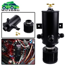 Aluminum 3 Port AN10 10AN Oil Catch Can Reservoir Tank Breather Filter Baffled