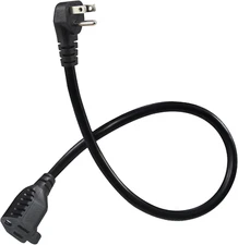 SPARKING 90-Degree Flat Plug Short Extension Cord - 1.5FT Black Flat Wall Head 3