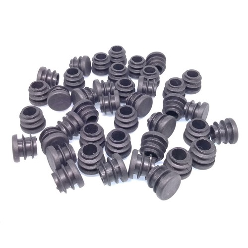 50pcs Round Plastic Black Blanking End Cap Caps Tube Pipe Inserts Plug Bung 16mm - Picture 2 of 4