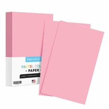 8.5 x 14 Pink Pastel Color Paper, Legal Size, 20lb Bond (75gsm), 100 Sheets
