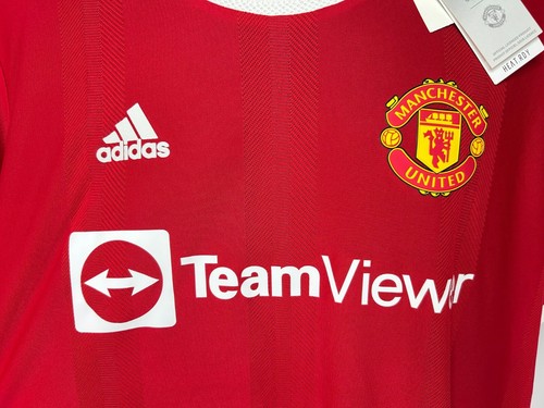 Camiseta Adidas H31090 2021/22 Manchester United Auténtica Casa Roja Hombre’s Talla XL - Imagen 2 de 14