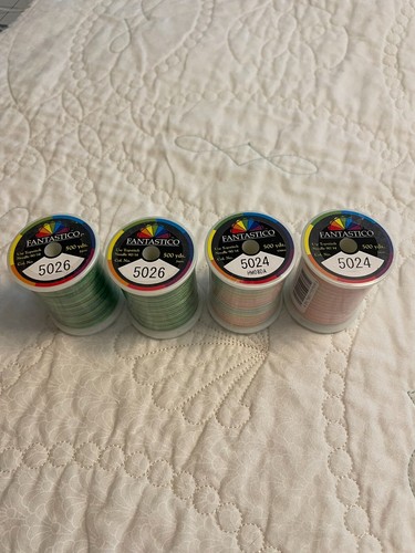 Lot - 4 FANTASTICO Variegated THREADS Polyester 40 wt. 500 yd # 5026 / 5024 - Picture 4 of 4