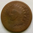 1868 Indian Head Cent Good Details, Better Date Penny 1C coin