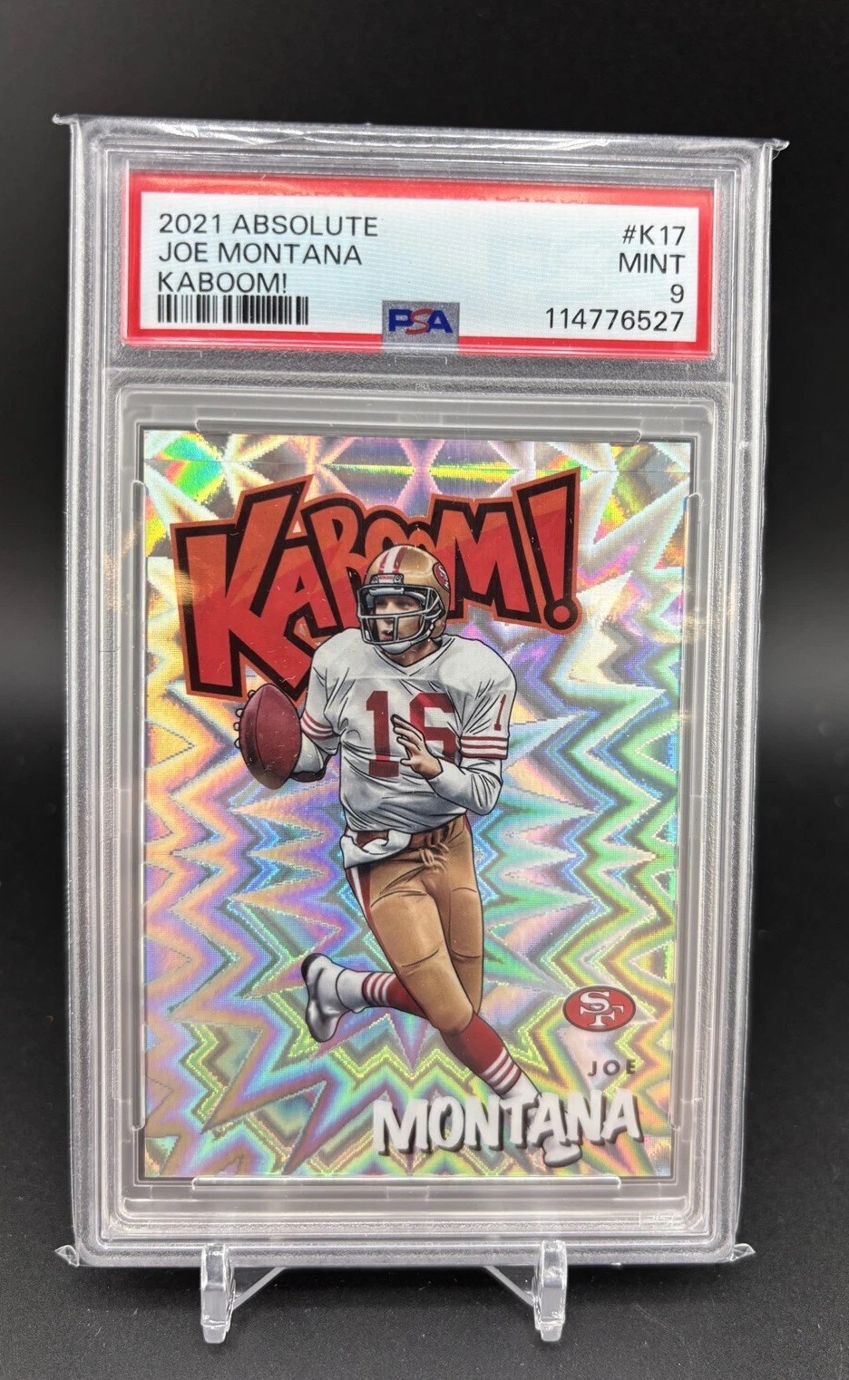 2021 Joe Montana Panini Absolute Kaboom! Psa 9 Mint