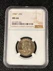 1947 Washington Quarter NGC MS66 -#0857