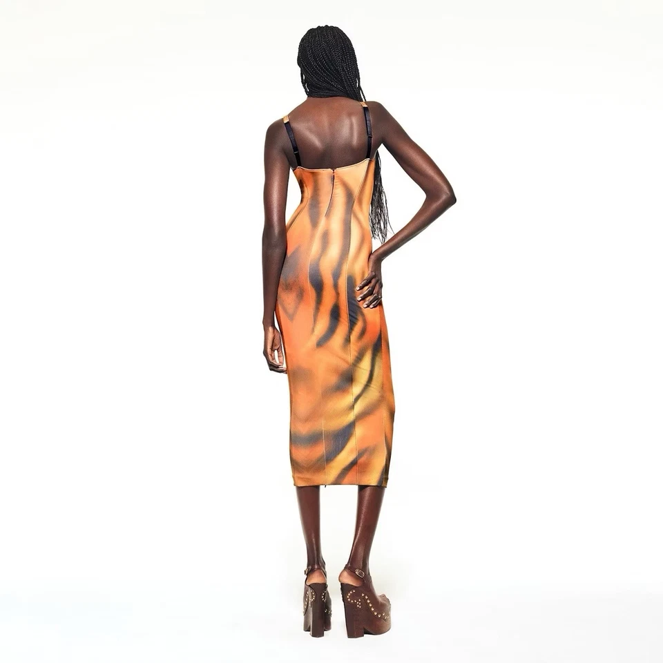 Vestido con aros Skims X Roberto Cavalli estampado cara de tigre talla S Foto 4 de 4