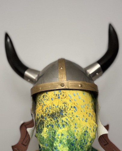 Viking Helmet Costume Cosplay • Metal with Horns • LARP • Football Minnesota