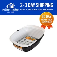 Large Sifting Cat Litter Box with Microban - Effortless Cleaning & Odor Control