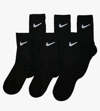 Nike Kids Dri-Fit Crew Cushioned Training Socks Size XS 10C-3Y 6 Pack Black