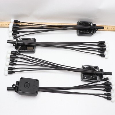 (4-Pk) Tonulax Flexibility Iron Wire & Heavy Bulb Base Solar Garden Lights Black