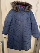NEW centigrade padded longline coat size L petite  47” bust 38.6 length. Hood  