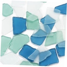 Tumbled Sea Glass 31oz - Frosted Crafting Gems Light Blue Light Green White