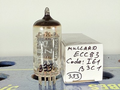 Mullard ECC83 12AX7 Code: I61 B3C1 Label Bogen Tested Good Balanced Tube