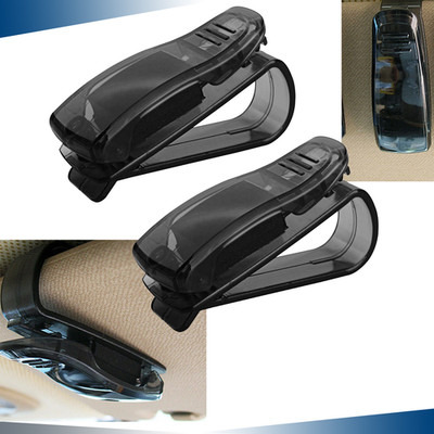 2pc Car Sunglasses Clips Card Holder Sun Visor Storage Glasses Mount