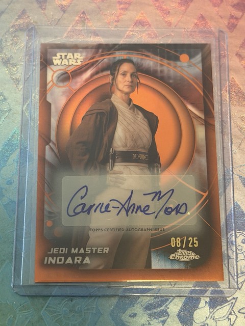 Topps Chrome 2026 Star Wars Carrie-Anne Moss Jedi Master Indara Auto #111 08/25