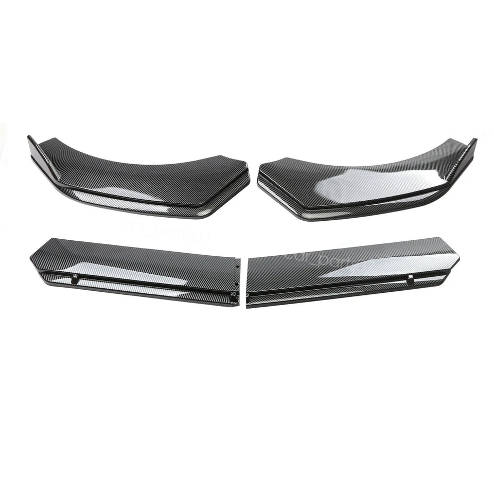 For Ford Mustang Front Bumper Lip Carbon Style 4PCS Add-on Body Kits US Foto 4 de 4