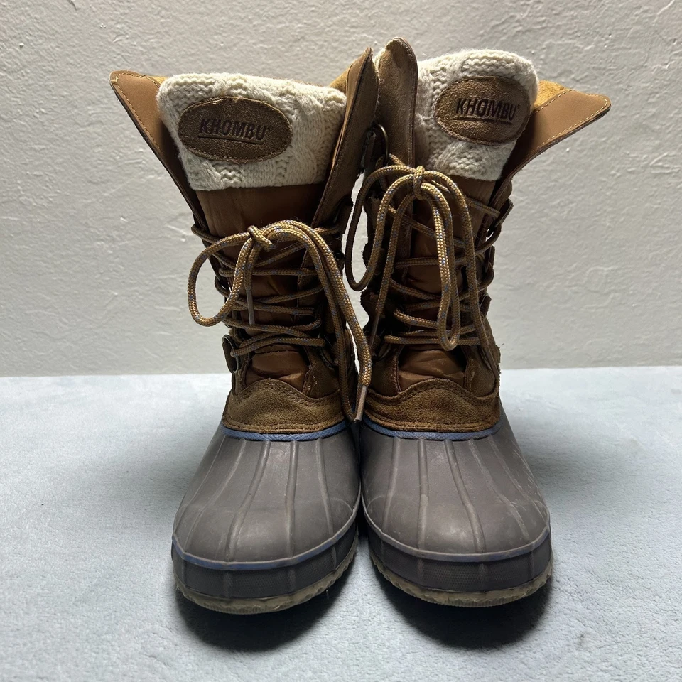 Khombu Combat Suede Sherpa Boots Womens Size 8 Duck Hiking Waterproof Snow - Image 3 of 4