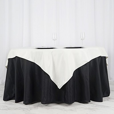 70'' Ivory SQUARE POLYESTER TABLECLOTH Wedding Party Catering Dinner Linens SALE