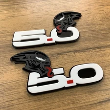 Venomous Badges Emblem White for 5.0 Fender Venom Angry Agressive Coyote