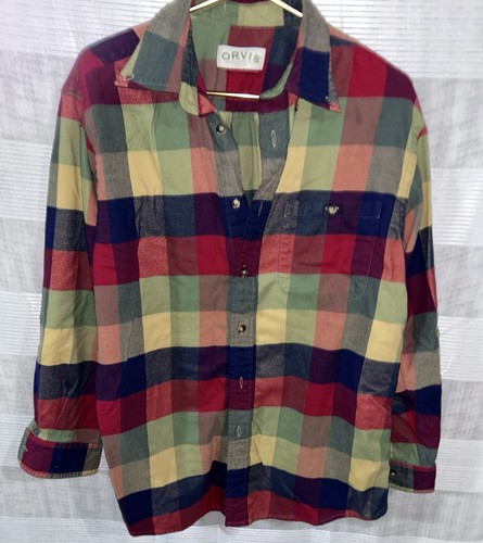 Orvis Classic Colorful Plaid Flannel Button Down Mens Shirt size XL— 30x23 - Picture 1 of 3