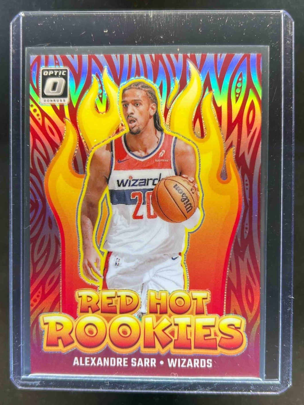 2024-25 Donruss Optic Alexandre Sarr Red Hot Rookies Holo RC #2 Wizards