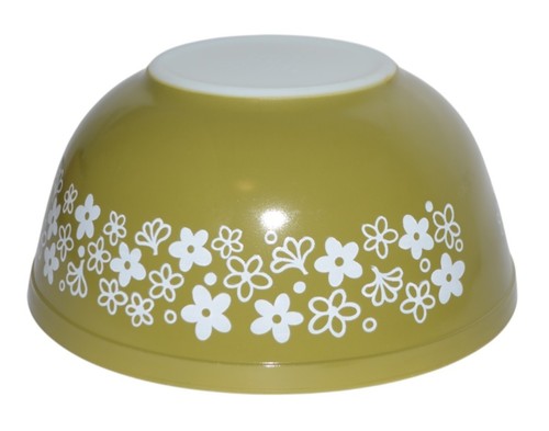 Vintage Pyrex von Corning Schüssel 2 1/2 Quart Frühlingsblüte Crazy Daisy grün mischen - Bild 3 von 10