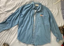 NASCAR Button Up Denim Shirt Mens XL Race Trends Long Sleeve Racing Shirt
