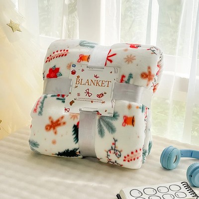 Christmas Blanket Flannel Bedspread Plaid Warm Blankets Super Soft Home Blanket