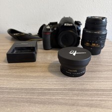 Nikon D3100 14.2MP Digital SLR Camera W/ 18-55mm Lens Wide Angle Charger Works