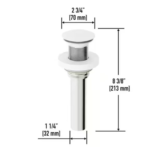 VIGO Vessel Bathroom Sink Pop-Up Drain and Mounting Ring - Matte White VG07000MW - Picture 3 of 3