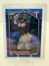 PAULINO SANTANA 2024 BOWMAN CHROME 1ST SAPPHIRE REFRACTOR RANGERS Q4302