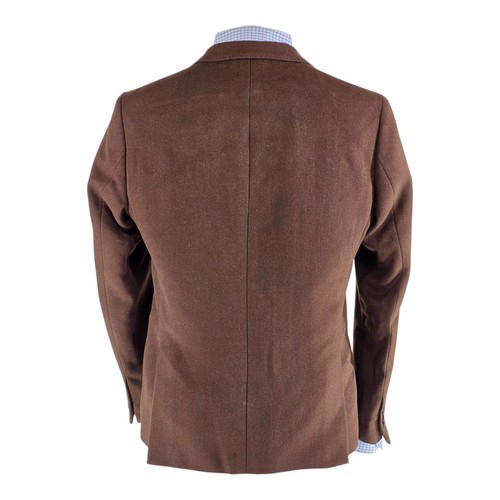 Blazer de Lana Frank & Oak Quiet Luxury Hombres 40 Marrón Laurier Fit Suave A Medida Nuevo con Etiquetas - Imagen 3 de 12