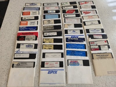 Commodore 64 Games | Bulk Lot | 5.25'' Disks | Qty 43 Disks | + Case 1980s 1990s 