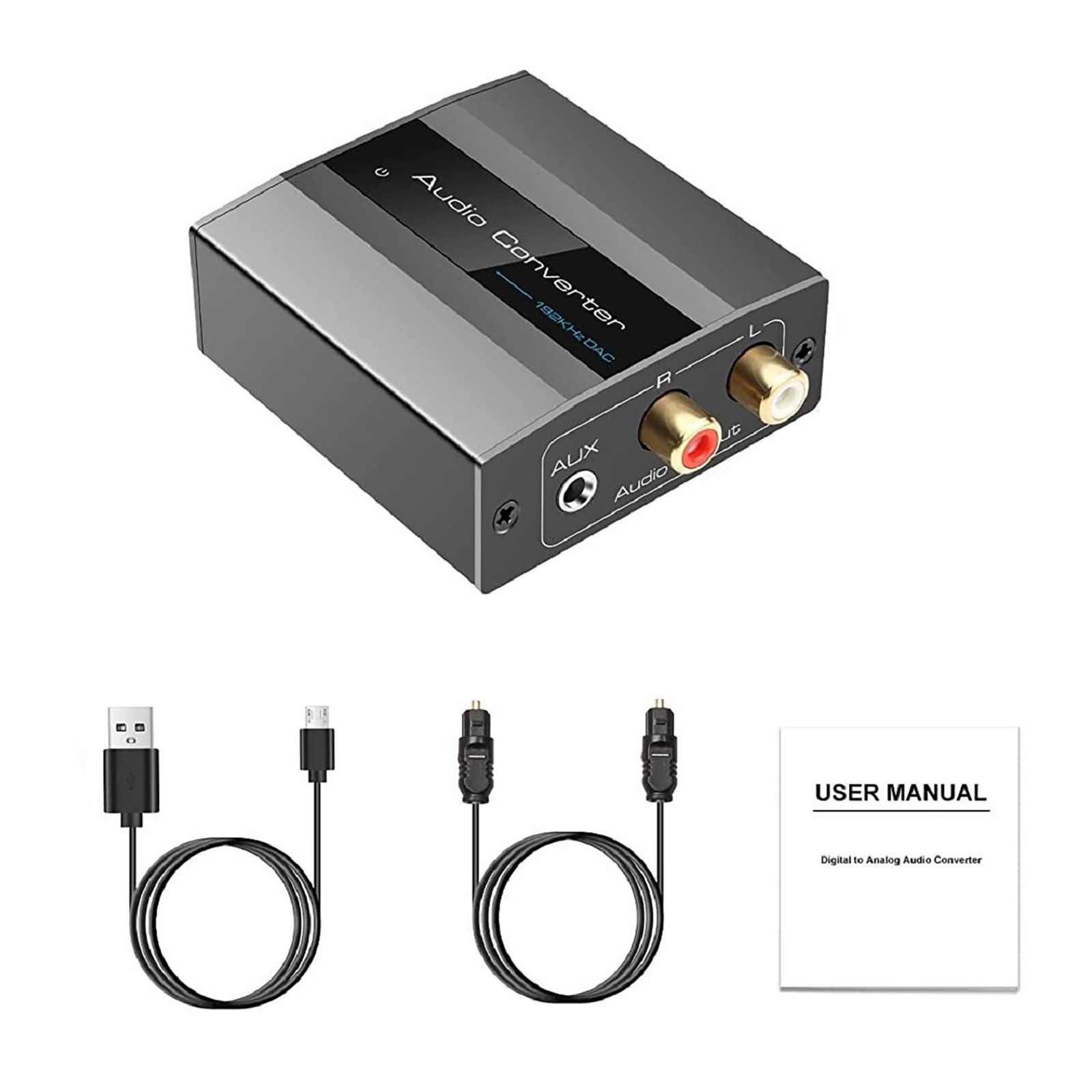 Coaxial/Toslink digital Audio Input Digital to Analog Audio Converter Adapter
