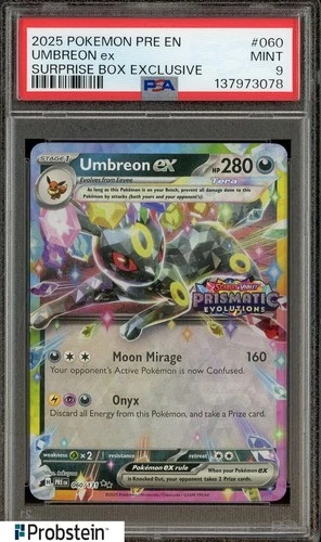 2025 Pokemon PRE EN Surprise Box Exclusive #060 Umbreon ex PSA 9 MINT