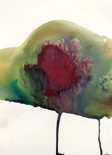 Abstract Mixed Media Painting on 11 X 15” Paper Contemporary