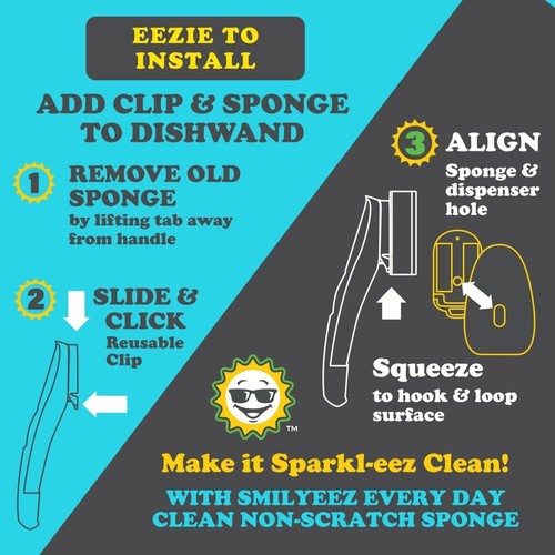 10er-Pack kratzfeste Schwamm-Nachfüllpackungen mit wiederverwendbarem Clip für Scotch-Brite Geschirrstäbe - Bild 8 von 8