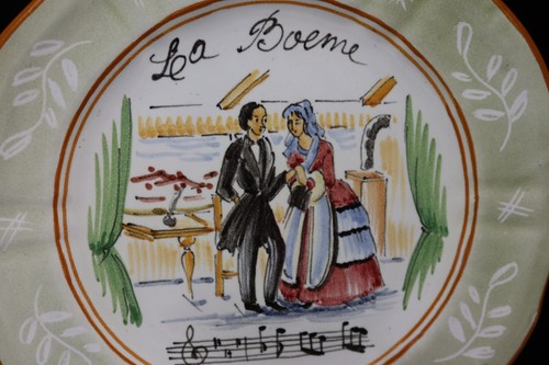 VINTAGE RARE ITALIAN DERUTA MAJOLICA HAND PAINTED FOLK ART 6 PLATES 8 1/4" WIDE - Picture 7 of 20