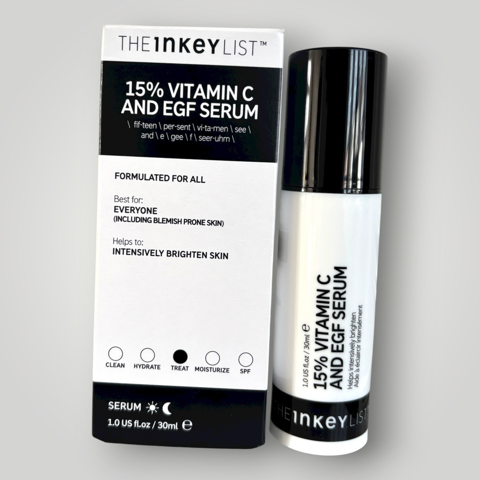 The INKEY List 15% Vitamin C and EGF Serum Helps to Intensively Brighten Skin