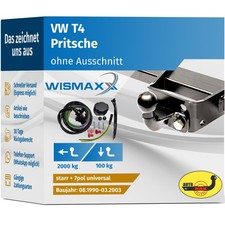 ANHÄNGERKUPPLUNG starr für VW T4 Pritsche 90-03 +7polig ESatz ABE