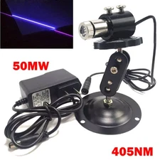 Purple 405nm 50mW Focusable Line Laser Diode Module +5V Adapter + 12mm Holder