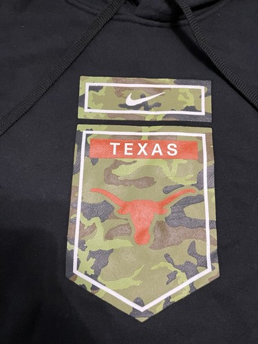 New Sz M Men’s Nike Texas Longhorns Salute To Service Hoodie Military Black - Picture 2 of 5