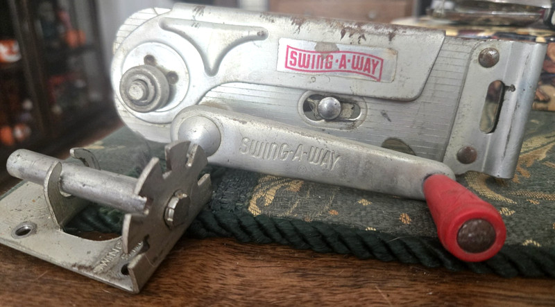 Vintage Can Opener Swing A Way W/Wall Mount